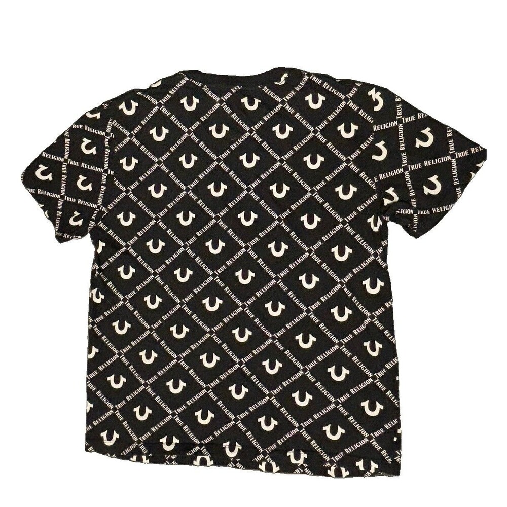 True Religion All Over Monogram T-Shirt Men’s Small - Picture 5 of 6